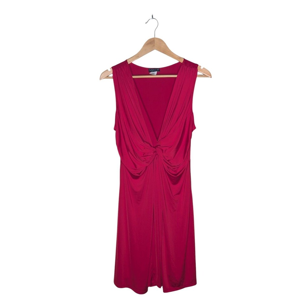 Venus Women's Size Large Red Front Twist V Neck Sleeveless Maxi Dress